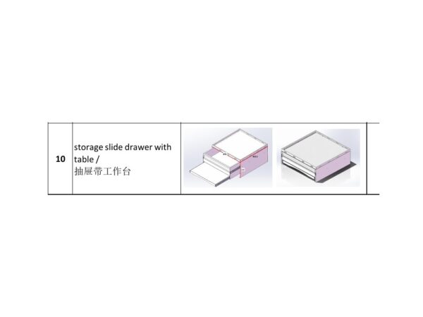 Storage Slide Drawer with Table