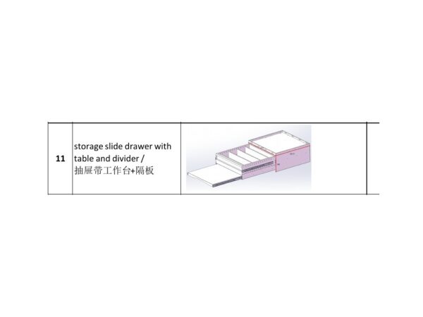 Storage Slide Drawer with Table and Divider