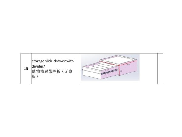 Storage Slide Drawer with Divider